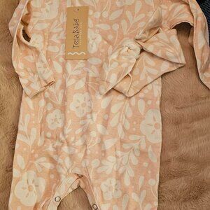 Tesa Babe - Romper w/ Headband - 3-6 mos - Pretty-in-Pink - NWT